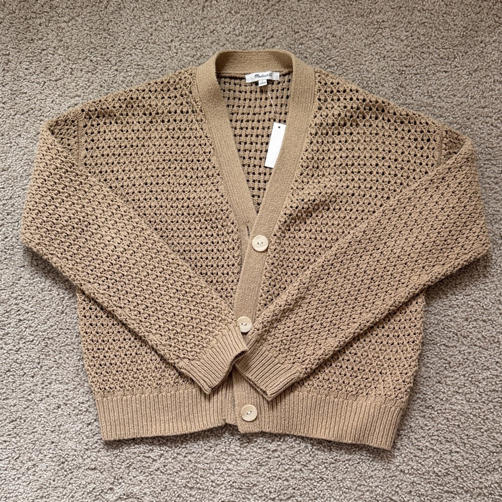 NWT Madewell Beige Open-Knit Cardigan